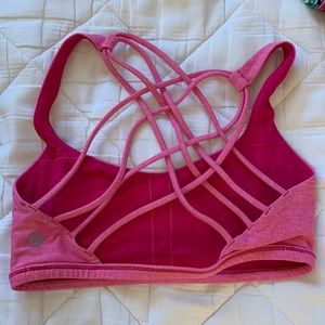 Pink free to be wild lululemon sports bra